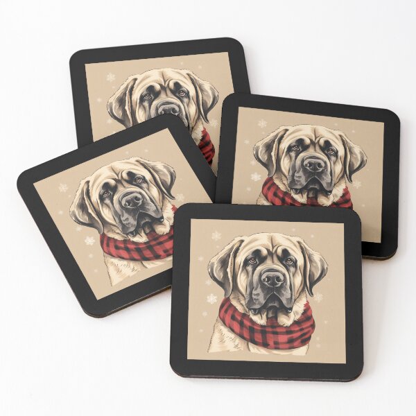 Item preview, Spanish Mastiff Christmas Plaid Watercolor designed and sold by rafaeltto.
