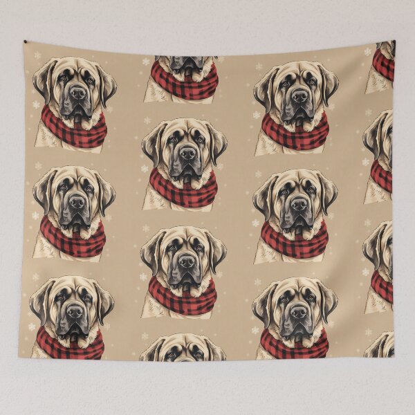 Artikelvorschau, Spanish Mastiff Christmas Plaid Watercolor entworfen und verkauft von rafaeltto.