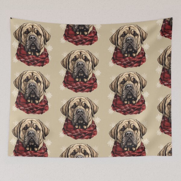 Artikelvorschau, Spanish Mastiff Christmas Plaid Watercolor entworfen und verkauft von rafaeltto.