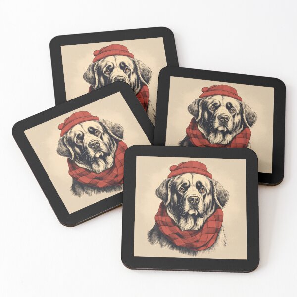 Item preview, St. Bernard Christmas Plaid Watercolor designed and sold by rafaeltto.