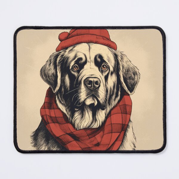 Item preview, St. Bernard Christmas Plaid Watercolor designed and sold by rafaeltto.