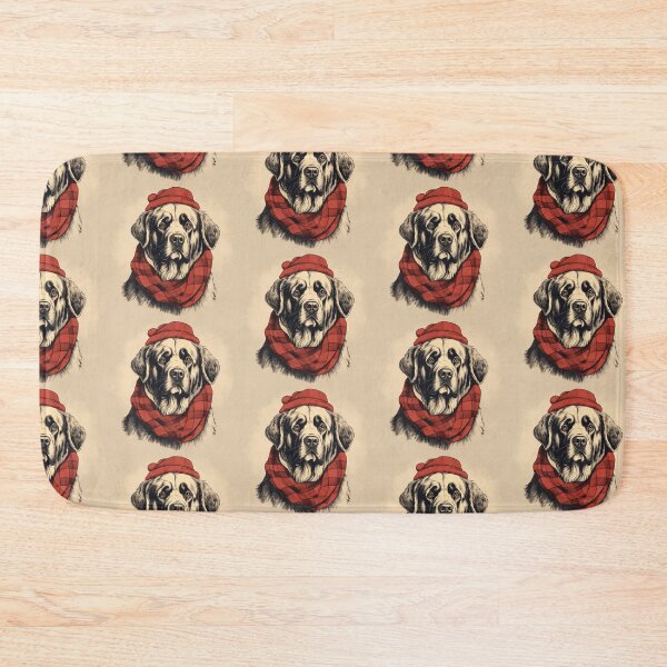 Item preview, St. Bernard Christmas Plaid Watercolor designed and sold by rafaeltto.