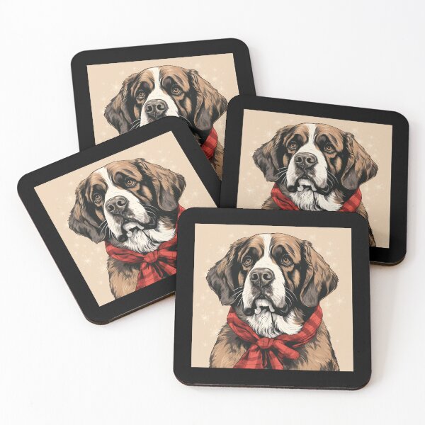 Item preview, St. Bernard Christmas Plaid Watercolor designed and sold by rafaeltto.
