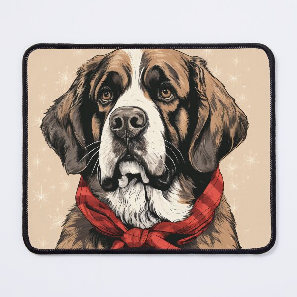 Item preview, St. Bernard Christmas Plaid Watercolor designed and sold by rafaeltto.