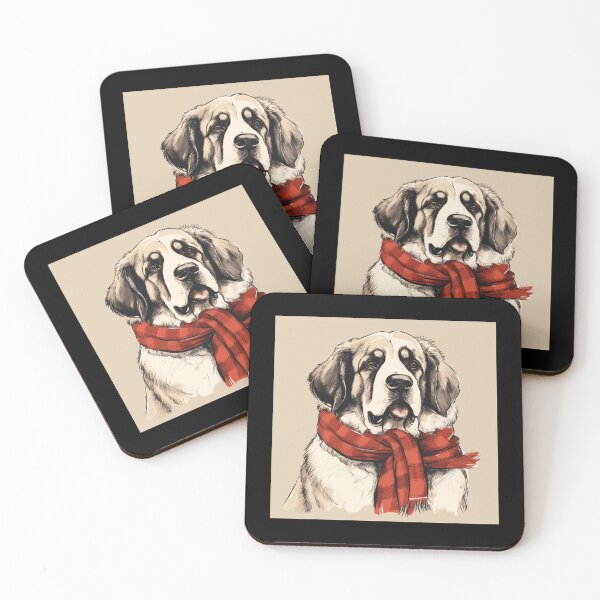 Item preview, St. Bernard Christmas Plaid Watercolor designed and sold by rafaeltto.