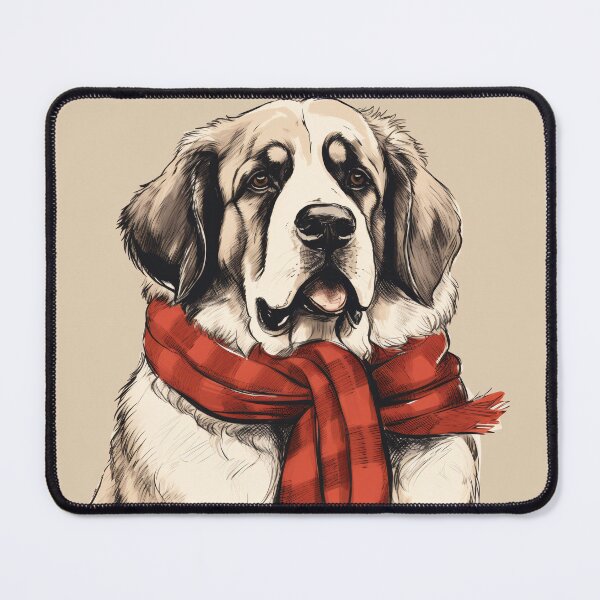 Item preview, St. Bernard Christmas Plaid Watercolor designed and sold by rafaeltto.