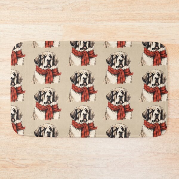 Item preview, St. Bernard Christmas Plaid Watercolor designed and sold by rafaeltto.