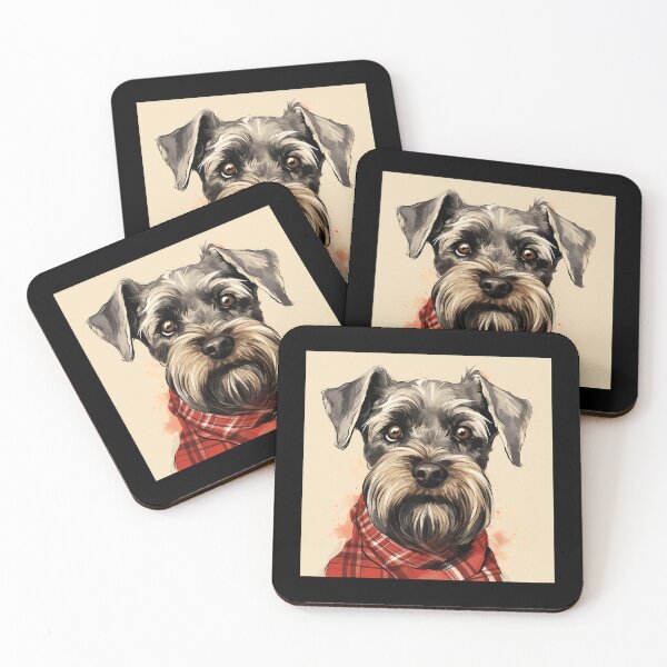Item preview, Standard Schnauzer Christmas Plaid Watercolor designed and sold by rafaeltto.