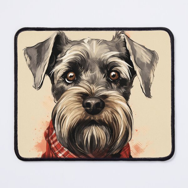 Item preview, Standard Schnauzer Christmas Plaid Watercolor designed and sold by rafaeltto.