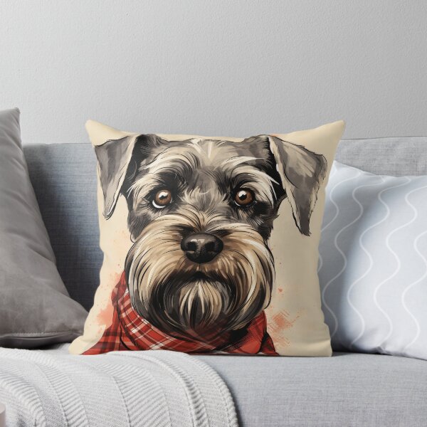 Item preview, Standard Schnauzer Christmas Plaid Watercolor designed and sold by rafaeltto.
