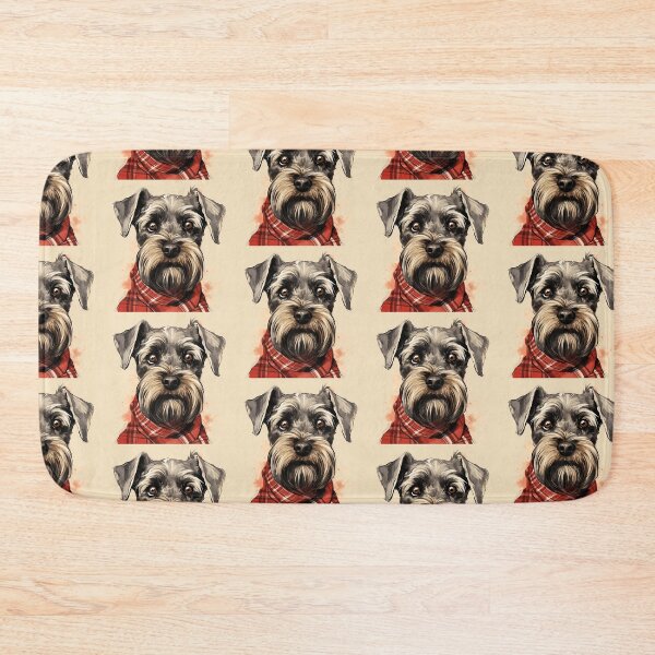 Item preview, Standard Schnauzer Christmas Plaid Watercolor designed and sold by rafaeltto.