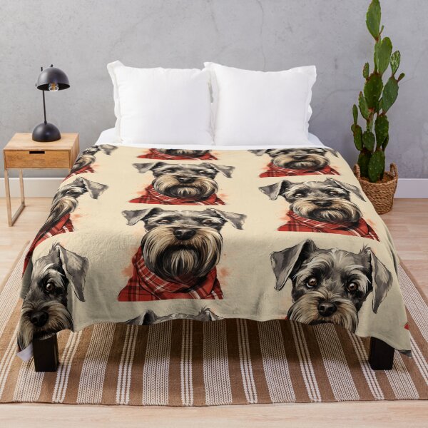 Artikelvorschau, Standard Schnauzer Christmas Plaid Watercolor entworfen und verkauft von rafaeltto.
