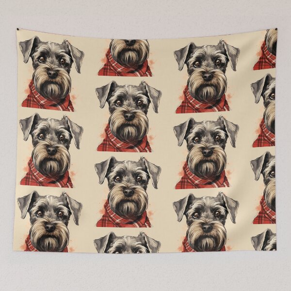 Item preview, Standard Schnauzer Christmas Plaid Watercolor designed and sold by rafaeltto.