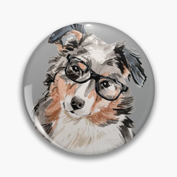 Item preview, Australian Shepherd Dog Wearing Glasses  designed and sold by beastieboutique.