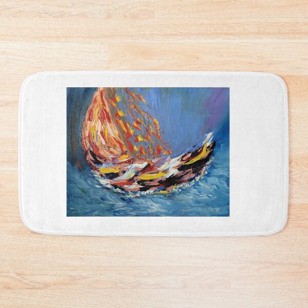 Item preview, BOAT ON FIRE IN STORM designed and sold by ashikkumar.