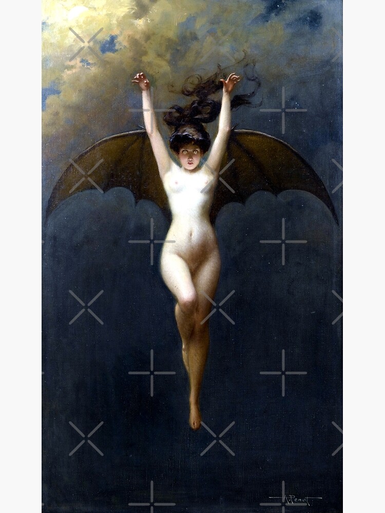 Thumbnail 3 of 3, Art Print, La Femme Chauve-Souris - The Bat-Woman - Albert Joseph Pénot designed and sold by forgottenbeauty.