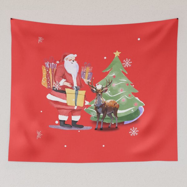 Artikelvorschau, Weihnachtsmann freundlich mit einem Hirsch entworfen und verkauft von oatandakira.
