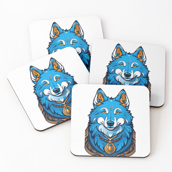 Item preview, Abstract blue wolf dog designed and sold by KorArtStudio.