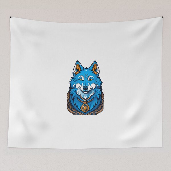 Item preview, Abstract blue wolf dog designed and sold by KorArtStudio.