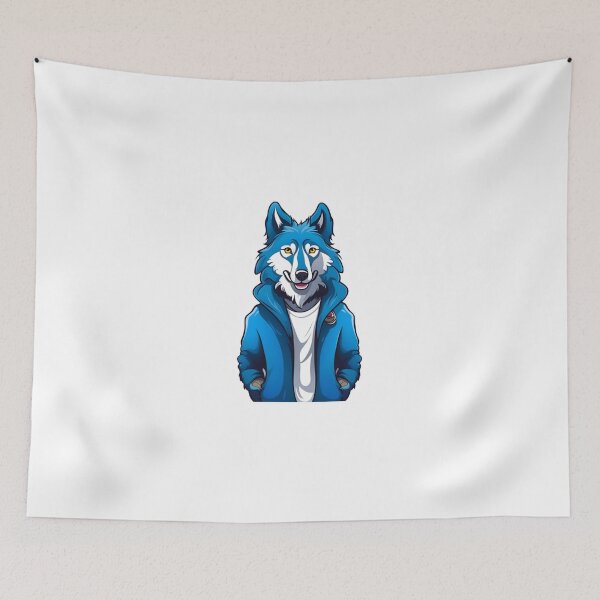 Item preview, Cool furry Blue wolf dog designed and sold by KorArtStudio.