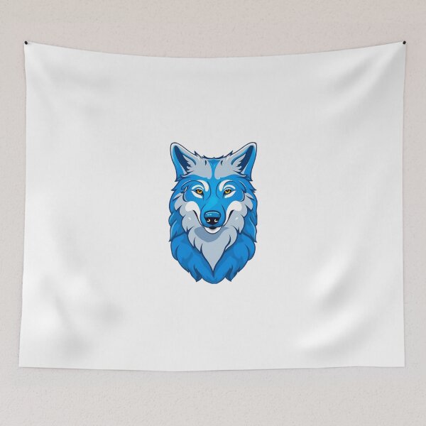 Item preview, Cool blue wolf dog art designed and sold by KorArtStudio.