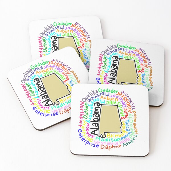 Item preview, Alabama map with names designed and sold by Maws25.