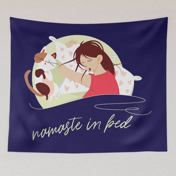 Item preview, Namaste in bed (on dark colors) designed and sold by messy-nessie.
