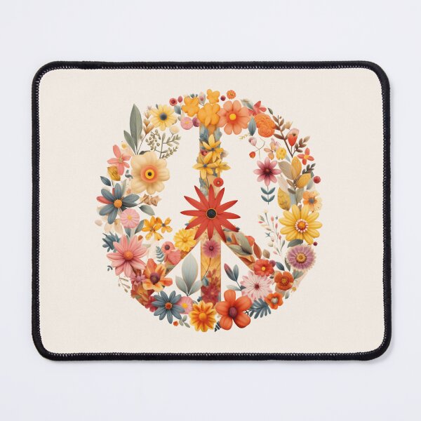 Item preview, Boho Wildflowers Peace Sign floral wreath designed and sold by BuxomBabe21.