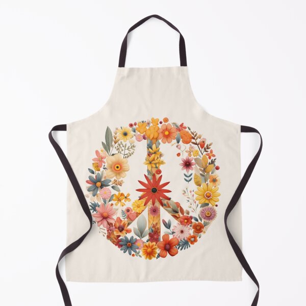 Item preview, Boho Wildflowers Peace Sign floral wreath designed and sold by BuxomBabe21.