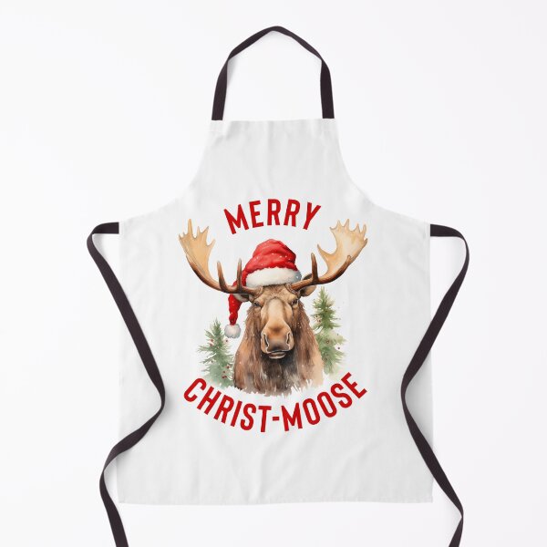 Item preview, Merry Christ-Moose Christmas Woodland Moose in Santa Hat designed and sold by Gsallicat.