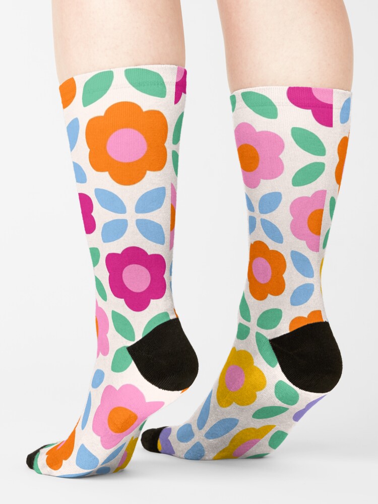 Retro Flower Pattern #2 Socks