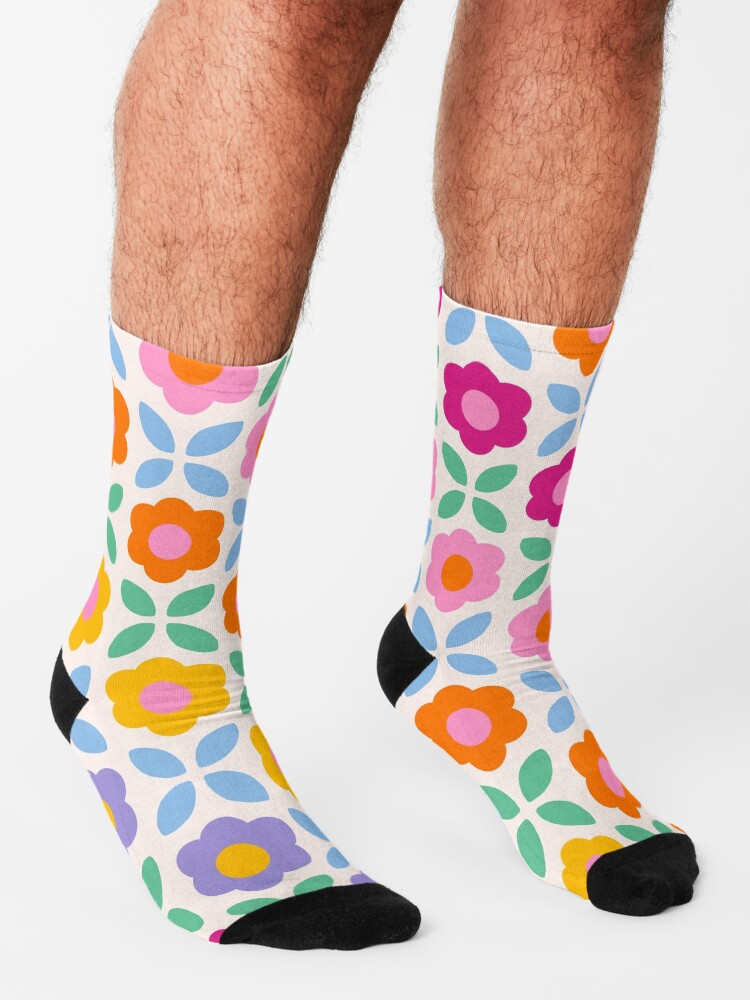 Retro Flower Pattern #2 Socks