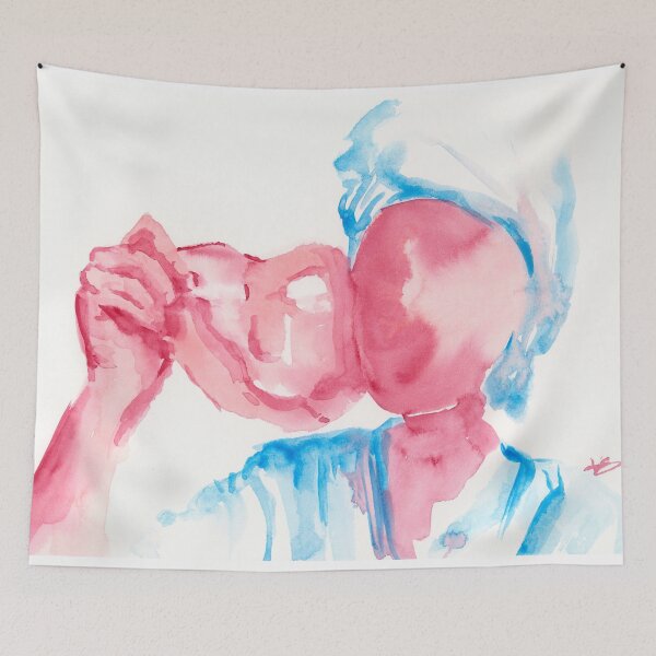 Item preview, Removing Your Face After a Hard Day Watercolor Painting designed and sold by Valerie Englehart.