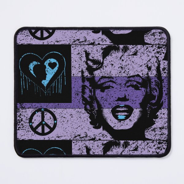 Item preview, LOVE PEACE MARILYN FLAG Purple Distressed Dark Version designed and sold by pelagio.
