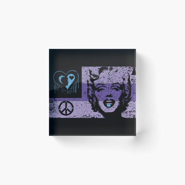 Item preview, LOVE PEACE MARILYN FLAG Purple Distressed Dark Version designed and sold by pelagio.