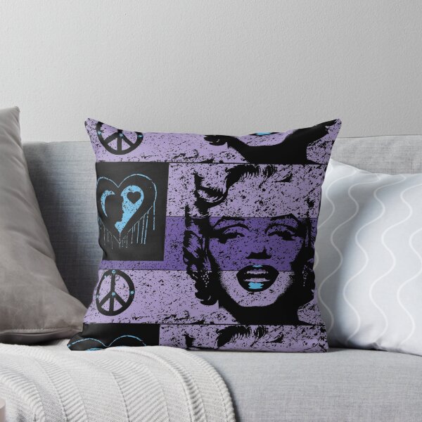 Item preview, LOVE PEACE MARILYN FLAG Purple Distressed Dark Version designed and sold by pelagio.