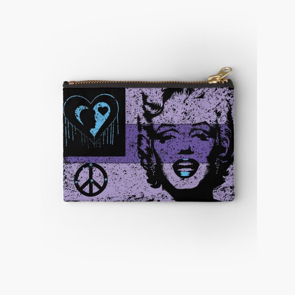 Item preview, LOVE PEACE MARILYN FLAG Purple Distressed Dark Version designed and sold by pelagio.