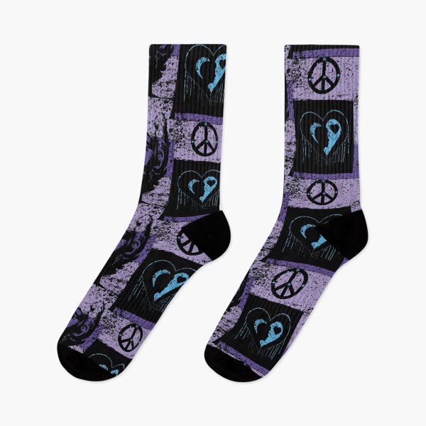 Item preview, LOVE PEACE MARILYN FLAG Purple Distressed Dark Version designed and sold by pelagio.