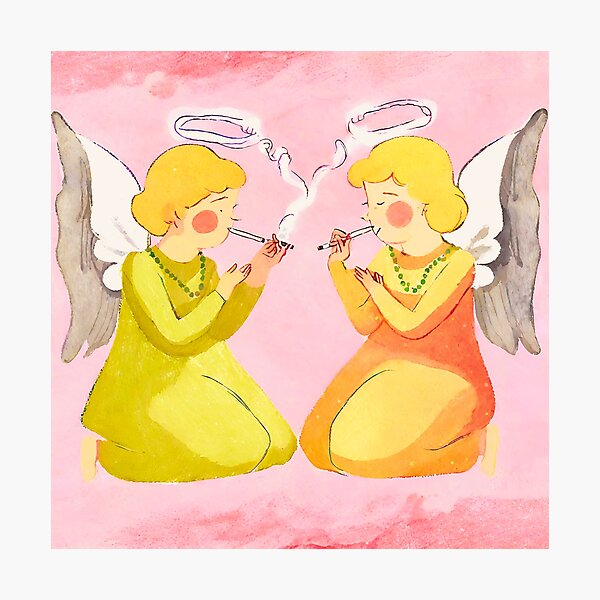 angel smoking a cigarette Angels Smoking Cigarettes Photographic Prints for Sale