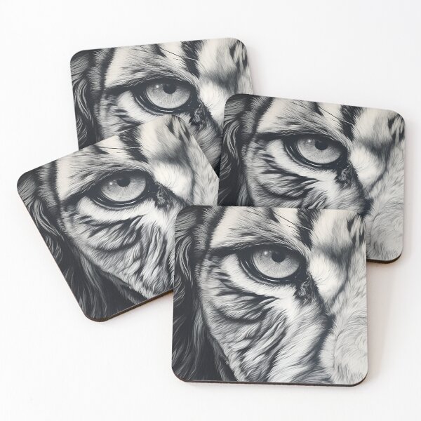 Item preview, Extreme closeup of black and white lion designed and sold by dcrc.