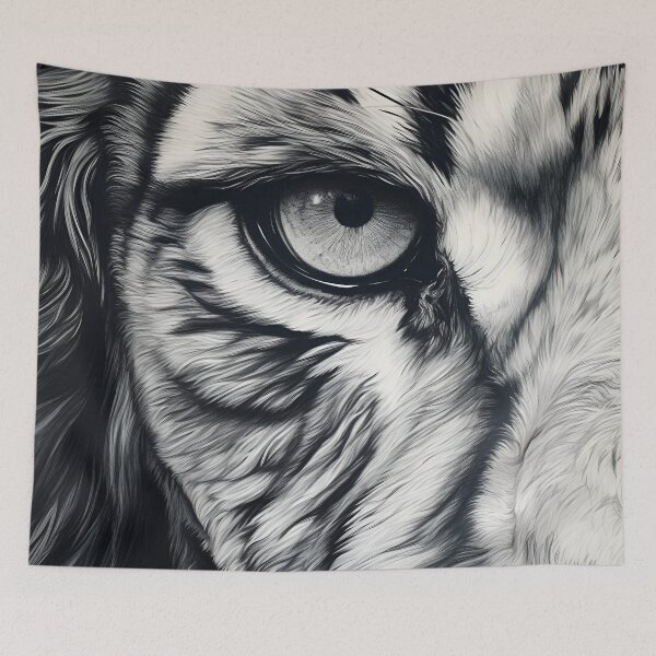 Item preview, Extreme closeup of black and white lion designed and sold by dcrc.
