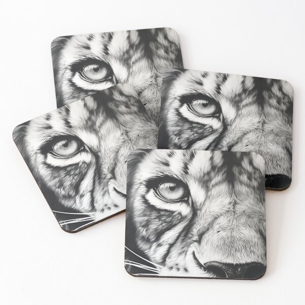 Item preview, extreme closeup of black and white lion designed and sold by dcrc.