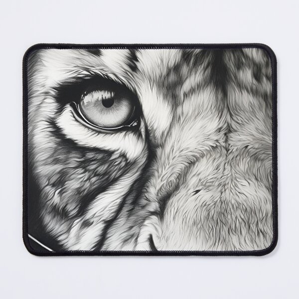 Item preview, extreme closeup of black and white lion designed and sold by dcrc.