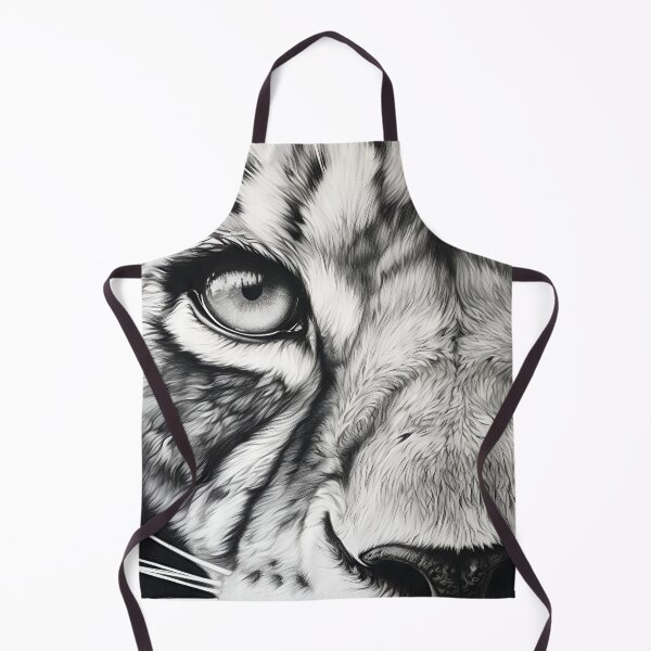 Item preview, extreme closeup of black and white lion designed and sold by dcrc.