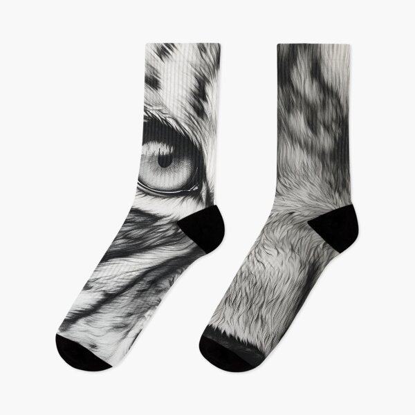 Item preview, extreme closeup of black and white lion designed and sold by dcrc.