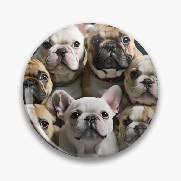 Item preview, Five French Bulldogs Huddled Together Attentively Gazing,  designed and sold by Best-Art-32.