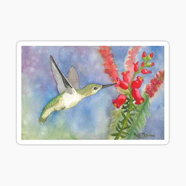 Item preview, Hummingbird with Ocotillo designed and sold by Kelli Noteman O'Brien.