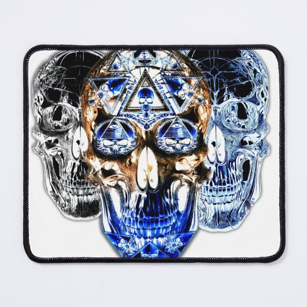 Item preview, Negative Triple Skull Triangle Trio -Dark Illuminati Three Skull Pyramid Graphic" designed and sold by DopeStick.