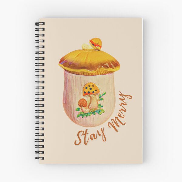 Item preview, Stay Merry mushroom vintage canister designed and sold by Neeshki.