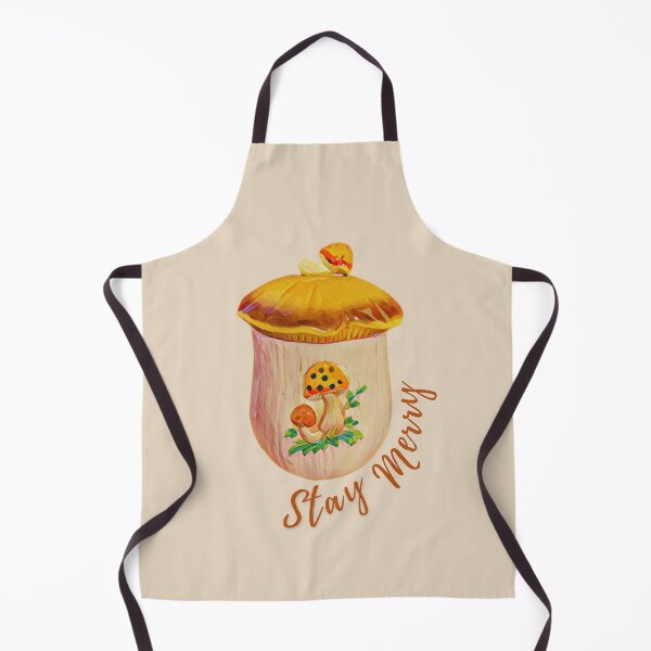 Item preview, Stay Merry mushroom vintage canister designed and sold by Neeshki.